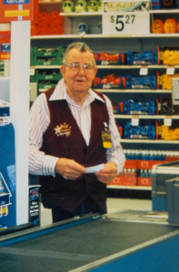 Photograph of Marty at his cash register