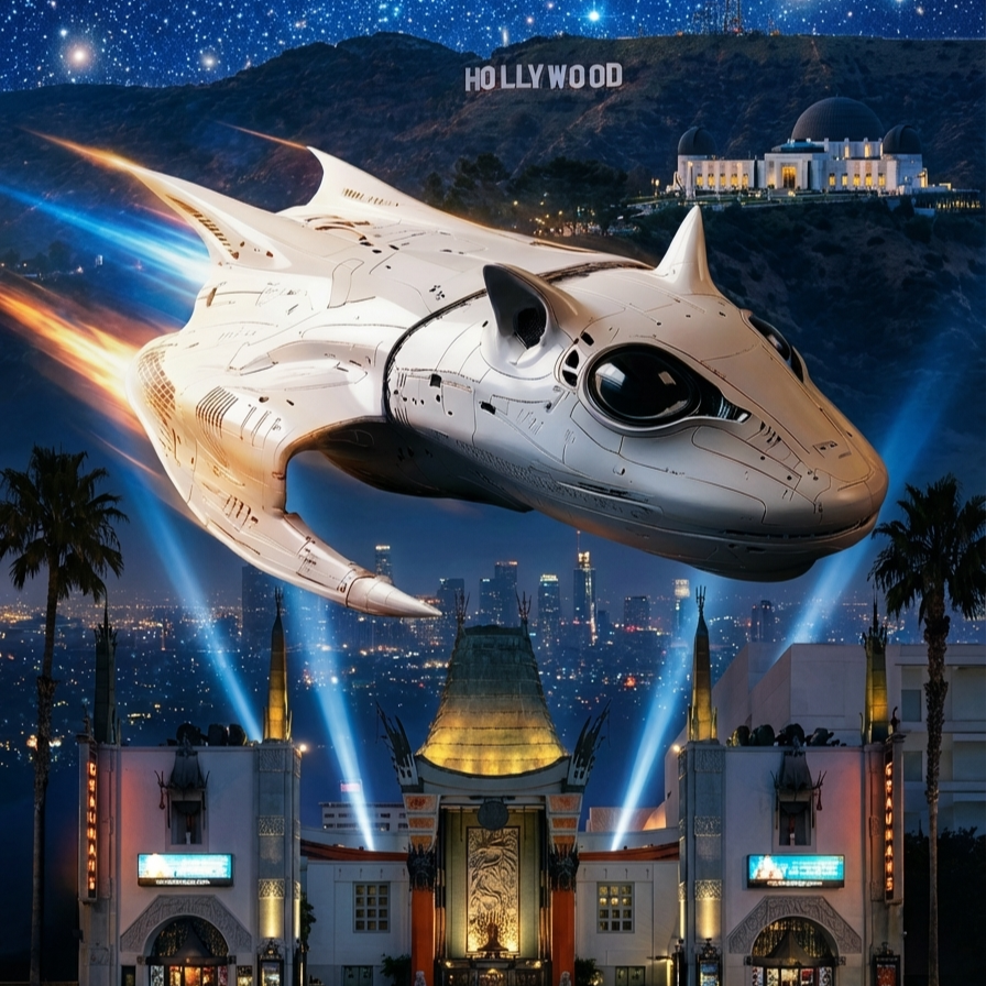 Space Cat Rockets Through Hollywood