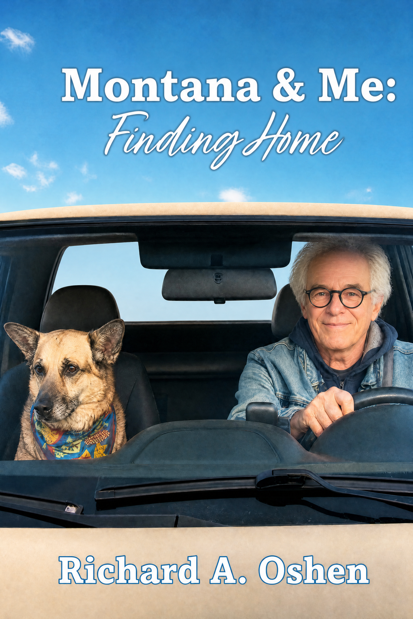 Montana and Me driving in car cover