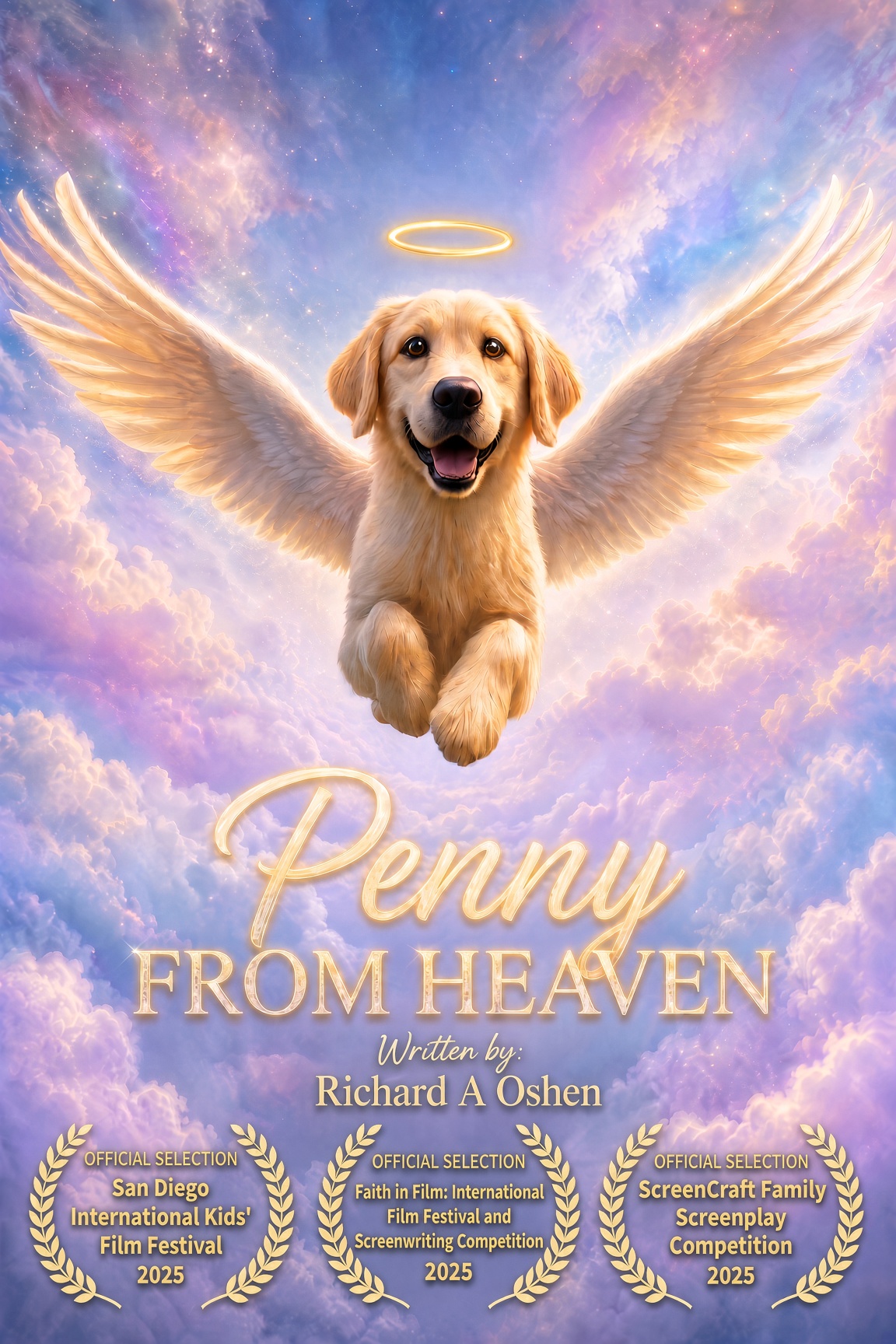 penny flying through clouds